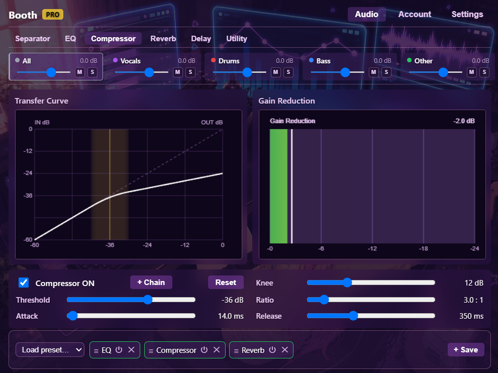 Booth — Compressor view (Anime theme)